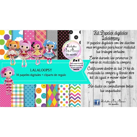 Papeles Fondos Digitales Lalaloopsy Kit Imprimible