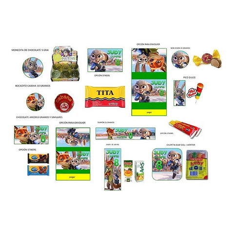 Kit Imprimible Candy Bar Zootopia El Mas Completo