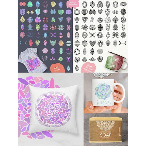 Mandalas Kit De Diseños - Vectores - Imprimir - Ai Eps Png