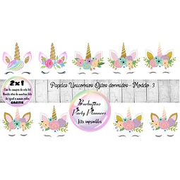 Imágenes Digitales Png Unicornios Mod. 3 - Kit Imprimibles