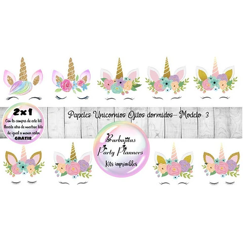 Imágenes Digitales Png Unicornios Mod. 3 - Kit Imprimibles