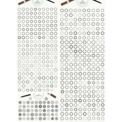 Mandalas Kit De Diseños - Vectores - Imprimir - Ai Eps Png