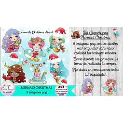 Cliparts Imagenes Png Mermaid Christmas Sirena Navidad