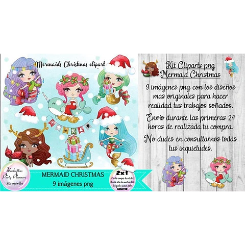 Cliparts Imagenes Png Mermaid Christmas Sirena Navidad