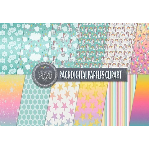 Pack Imágenes Clipart Dulce Unicornio Candy Unicorns Regalo
