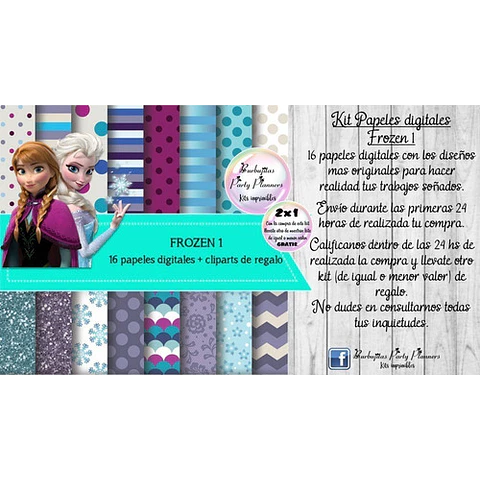 Papeles Fondos Digitales Frozen 1 Kit Imprimible