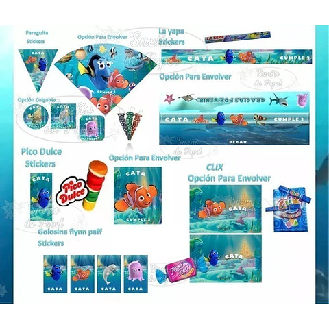 Kit Imprimible Buscando A Dory Nemo Editable