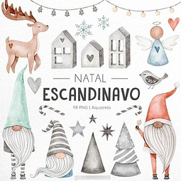 Cliparts Imagenes Png Navidad Gnomos Acuarela Ni1