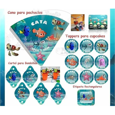Kit Imprimible Buscando A Dory Nemo Editable