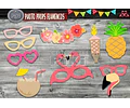 Kit Imprimible Photo Props Flamencos Fiesta Party Completo