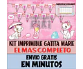 Kit Imprimible Candy Bar Gatita Marie + Super Pack Regalos