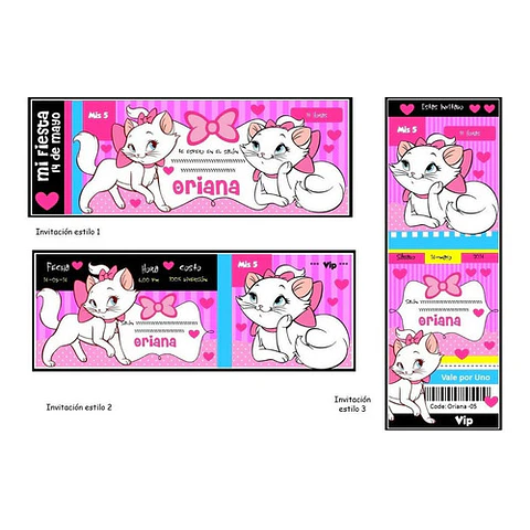 Kit Imprimible Candy Bar Gatita Marie + Super Pack Regalos