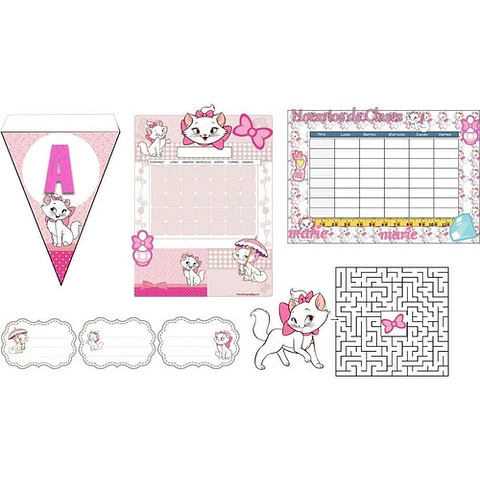 Kit Imprimible Candy Bar Gatita Marie + Super Pack Regalos