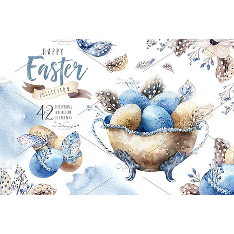 Cliparts Png Huevos De Pascuas  Acuarela Watercolor Pa30