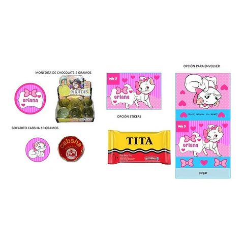 Kit Imprimible Candy Bar Gatita Marie + Super Pack Regalos