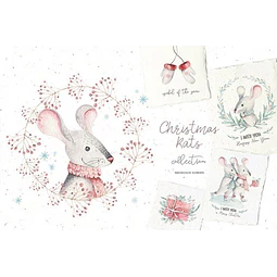Cliparts Png Ratones Navidad  Acuarela Watercolor Pa11