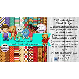Papeles Fondos Digitales Daniel El Tigre Kit Imprimible