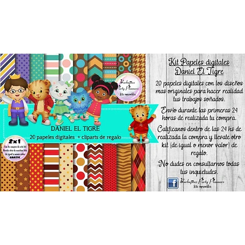 Papeles Fondos Digitales Daniel El Tigre Kit Imprimible