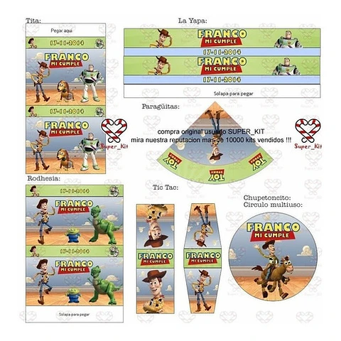 Kit Imprimible Toy Story Editable