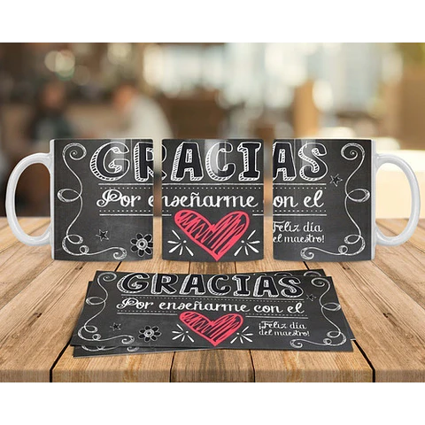 Plantillas Sublimación Tazas - Día Del Maestro #4