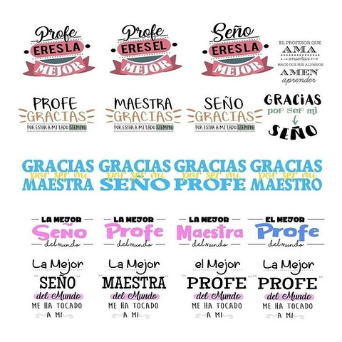 1700 Vectores Frases: Vinilos Sublimacion Tazas Plotter