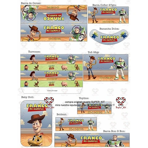 Kit Imprimible Toy Story Editable