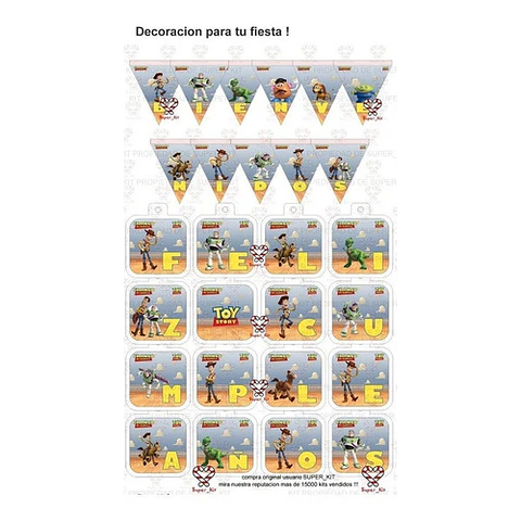 Kit Imprimible Toy Story Editable