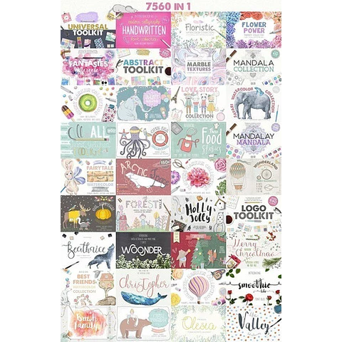 20000 Diseños Frases Doodles Plantillas Mandalas Hand Drawn 