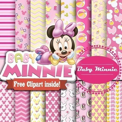 Kit Imprimible  Baby Minnie 2 - 16 Fondos   5 Png  Ver Promo