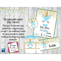 Kit Imprimible Boy Unicorn (unicornio Nene)