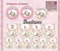 Kit Imprimible Elefante Rosa Editable