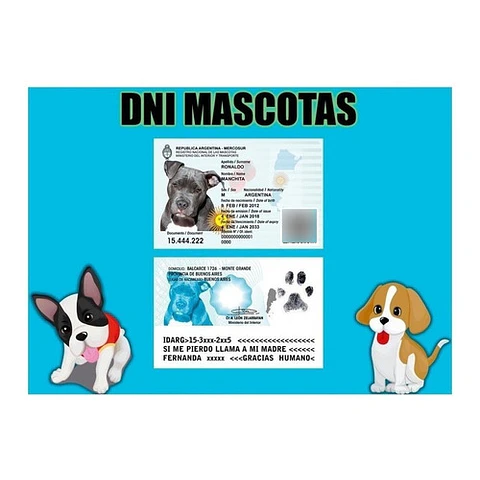 Plantillas Dni Mascotas / 3 Versiones Editables Photoshop