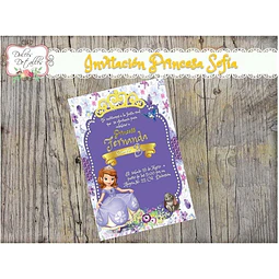 Tarjeta Invitacion Imprimible  Princesa Sofia 2