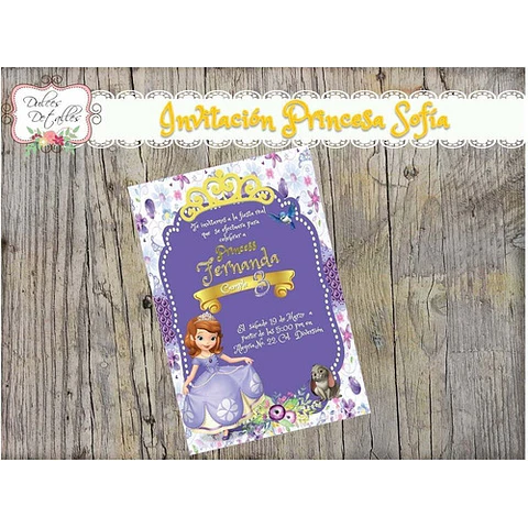 Tarjeta Invitacion Imprimible  Princesa Sofia 2
