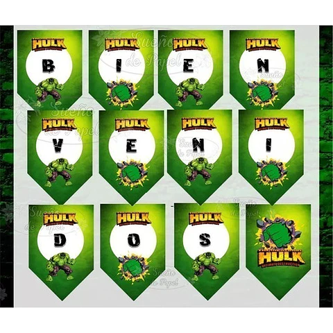 Kit Imprimible Increible Hulk Editable 