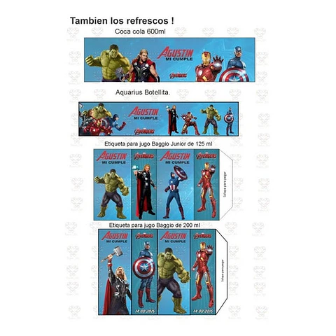 Kit Imprimible Vengadores Avengers Editable