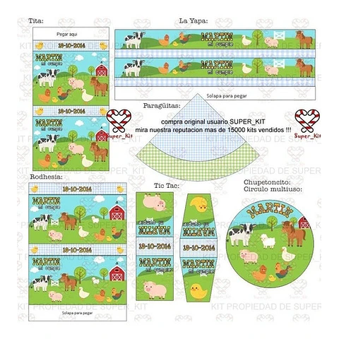 Kit Imprimible La Granja Animalitos Editable