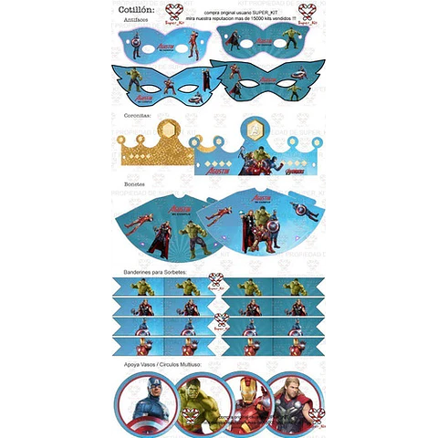 Kit Imprimible Vengadores Avengers Editable