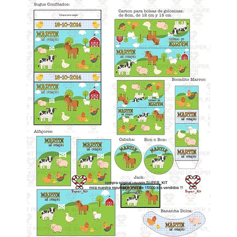 Kit Imprimible La Granja Animalitos Editable