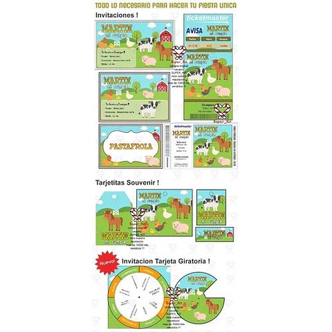 Kit Imprimible La Granja Animalitos Editable