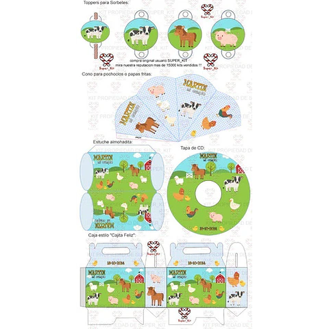 Kit Imprimible La Granja Animalitos Editable
