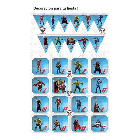 Kit Imprimible Vengadores Avengers Editable