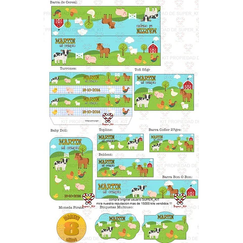 Kit Imprimible La Granja Animalitos Editable