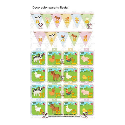 Kit Imprimible La Granja Animalitos Editable
