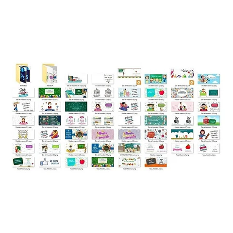 Pack + 60 Plantillas Sublimación Tazas - Día Del Maestro