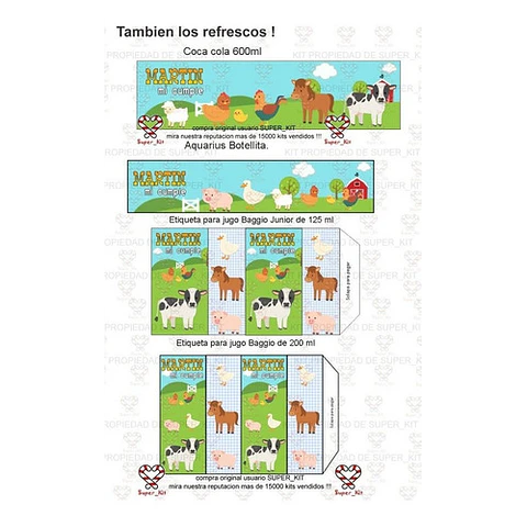 Kit Imprimible La Granja Animalitos Editable