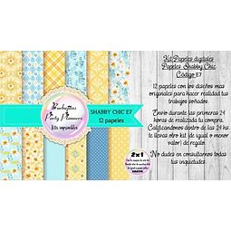 Papeles Digitales Fondos Shabby Chic Celeste Y Amarillo E7