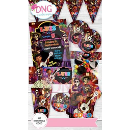 Kit Imprimible Invitaciones Candy Bar Png / Coco