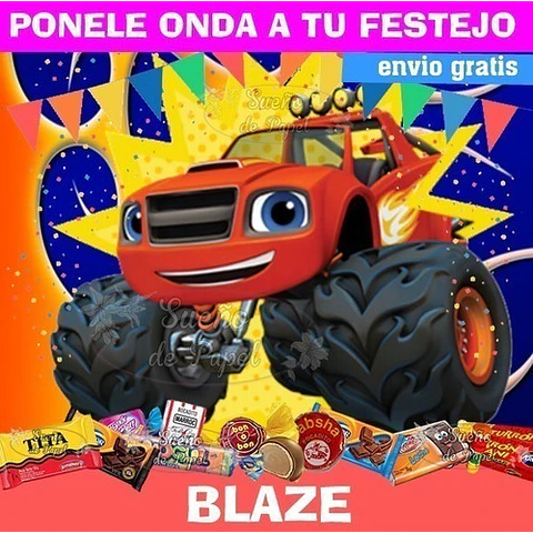 Kit Imprimible Blaze And The Monster Machine Candy Editable