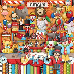 Kit Imprimible Circo 28 Png - 24 Fondos 100 Elemenentos